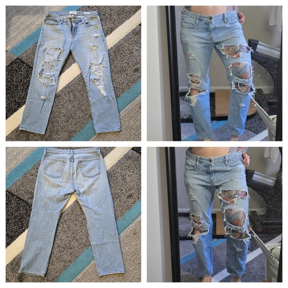 Frame Le Grand Garçon Distressed Light Wash, size 29